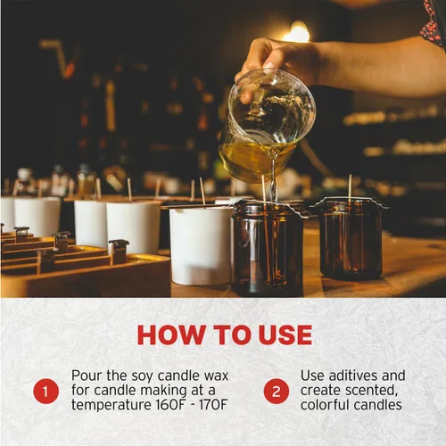 Miniatura 4 de Blended Waxes, Inc. - Cera de soja multiusos para hacer velas, cera de soja de primera calidad, ideal para hacer velas, pilares