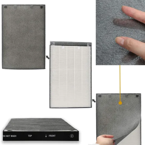 Miniatura 2 de Filtro HEPA de repuesto de alta eficiencia 2678 + filtro de carbono activado 2677 para Bissell Air220 Air320, 1 prefiltro HEPA verdadero y 1 filtro