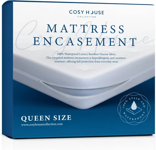 Miniatura 8 de Colección Cosy House Envoltura de Colchón con Cremallera de Lujo - Esenciales para Dormitorio Universitario - 100% Impermeable - Rayón Derivado