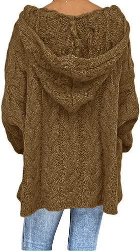 Miniatura 3 de Women Fashion Loose Large Size Solid Color Hood Long Sleeves Sweater Tops Women Pullover Sweaters for Fall and Winter