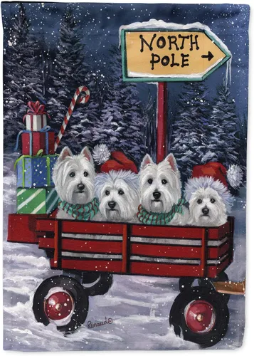 Miniatura 267 de Caroline's Treasures PPP3097CHF - Pijama de Navidad con diseño de bulldog francés para colgar en la pared, poliéster, tamaño de casa, multicolor