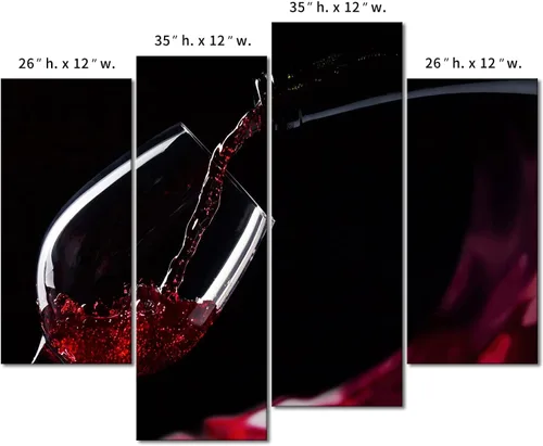 Miniatura 7 de First Wall Art - Pintura de cuadros de vino tinto en el vaso, fotos de pinturas de comidas en loca para regalo de decoración para el hogar