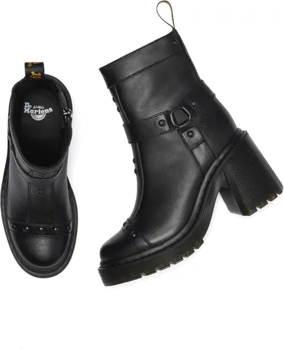 Miniatura 8 de Dr. Martens Botas Chelsea de cuero con tacón acampanado y arnés Spence para mujer