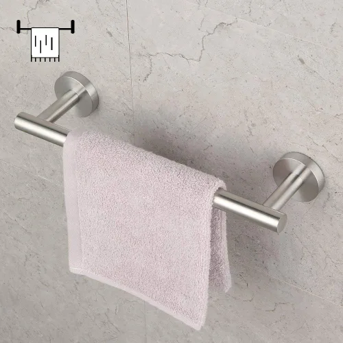 Miniatura 7 de GERZ Toallero Contemporáneo de 12 Pulgadas para Toallas de Baño de Mano, Soporte de Acero Inoxidable Cepillado Montado en Pared, Organizador de Baño
