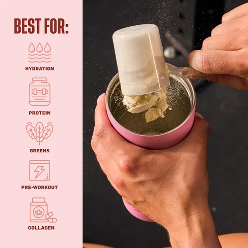 Miniatura 4 de BlenderBottle Vaso coctelero aislado 2 en 1 de acero inoxidable, tapa a prueba de fugas, pajita, BlenderBall, sin BPA, para batidos de proteínas