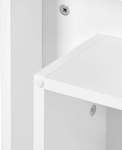 Miniatura 9 de Merax Mesa de centro cuadrada con luz LED de 31.5 x 31.5 pulgadas, mesa de cóctel cuadrada de 2 niveles con luces LED y almacenamiento de doble capa