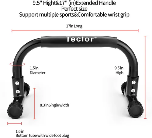 Miniatura 3 de Teclor Barra de flexión, barras paralelas para L-sit & Dip, soporte de barras paralelas que no se tambalean para paradas de manos, plancha completa