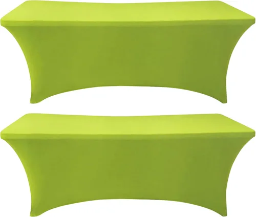 Miniatura 15 de SEPARO Paquete de 2, Cubierta de Mesa de Spandex Fucsia de 8 Pies, Mantel Rectangular Ajustado Estirable de 6 pies, Sin Arrugas para Fiestas, Ferias