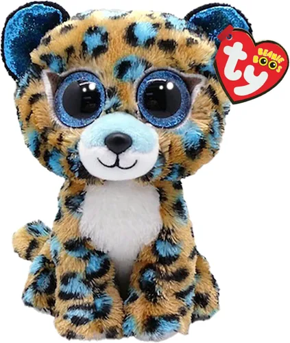 Ty Boo Animals - Gorro Boo de felpa cobalto The Leopard 5.9 in-TY36691, TY36691, beige, azul, blanco, talla S