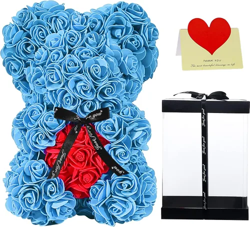 Miniatura 6 de Double Couple Regalo para mamá y mujer, bonito oso de rosas, adorable oso artificial, el mejor regalo para el día de San Valentín, día de la madre