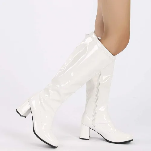 Miniatura 7 de LIURUIJIA Botas Go Go para mujer sobre la rodilla, talón con cremallera, XZ-YX-01-XK