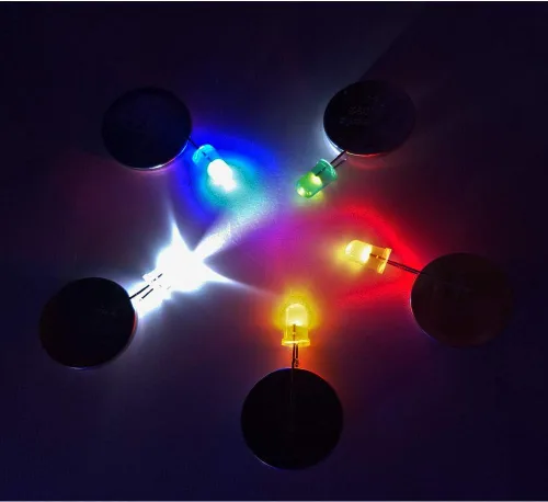 Miniatura 5 de Kit surtido de diodos emisores de luz LED de 500 piezas de 0.197 in para circuito de PCB de bricolaje Bajo voltaje, diodo difuso, para circuito