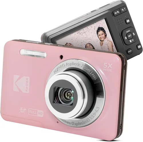 Miniatura 8 de Kodak PixPro Friendly Zoom FZ55 cámara digital Full HD 1080p de 16 MP con zoom óptico 5X para vlogging (Rosa Pastel)