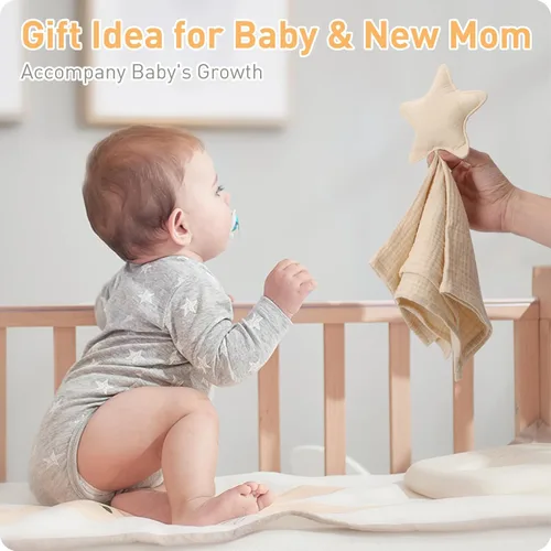 Miniatura 2 de Manta de seguridad de muselina de algodón suave de alta calidad, suave y transpirable, para recién nacido, unisex, regalos neutros únicos para bebés