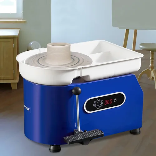 Miniatura 8 de VEVOR Rueda de Alfarería de 11 pulgadas para Adultos Principiantes, Máquina Formadora de Rueda Cerámica de 450W con Pantalla Táctil LCD, Mango