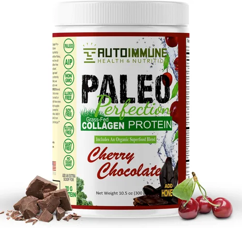 Miniatura 20 de Paleo Perfection - Polvo de proteína de colágeno de carne de res alimentada con pasto de chocolate doble sin estevia - Paleo, Keto, SCD, AIP