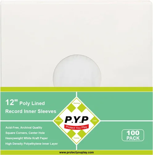 Miniatura 8 de 20 unidades de fundas de vinilo LP de 12 pulgadas - Fundas de cartón blanco de 350 g/m², álbum en blanco para fundas exteriores, sin agujero