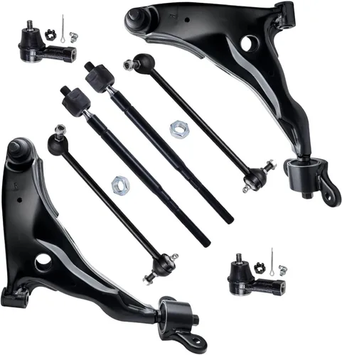 Miniatura 338 de Detroit Axle - Kit de brazos de control de extremo delantero de 8 piezas para Dodge Dakota 00-04, Durango 00-03, 4 brazos de control superior e