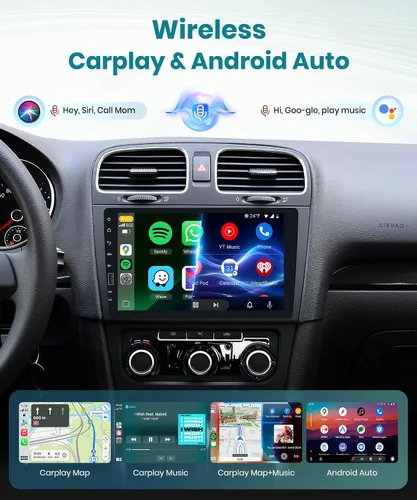 Miniatura 2 de Estéreo de coche de un solo DIN con radio AM/FM/RDS, cámara de respaldo, Sellrich, pantalla táctil IPS de 23 cm, radio de un solo DIN con soporte