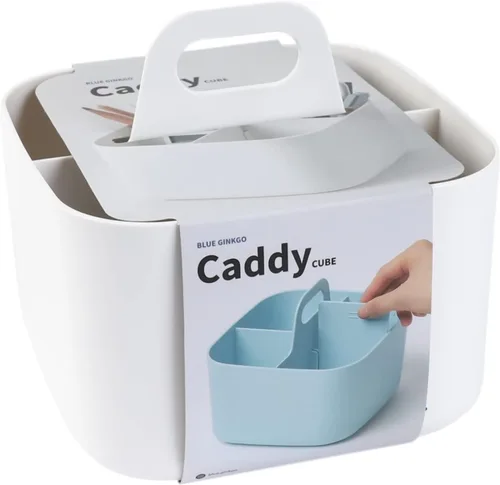 Miniatura 19 de BLUE GINKGO - Organizador apilable pequeño para baño, oficina, manualidades o suministros escolares, transportador portátil hecho en Corea Azul