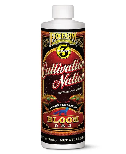 FoxFarm Cultivation Nation Bloom Fertilizer, 0-5-4 - Parte 3 del programa de alimentación de 3 partes FoxFarm para el desarrollo de brotes -