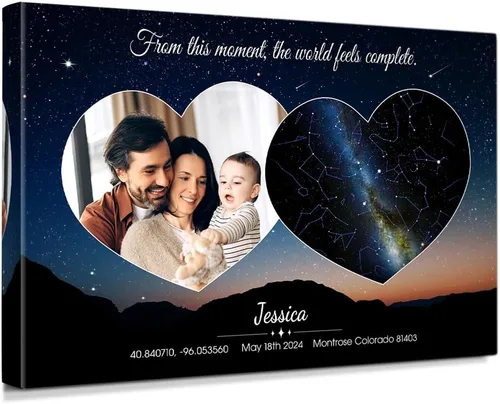 Miniatura 32 de IPIC - Tiernas mareas, ilustraciones personalizadas con nombres y fecha, regalo de amor para aniversario, boda, cumpleaños y vacaciones. 12#P (24x16)