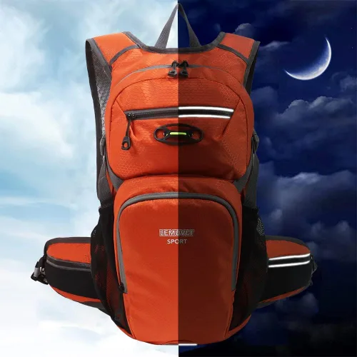 Miniatura 7 de Mochila de senderismo impermeable para ciclismo, 15L, ligera, duradera, para esquí, snowboard, correr, ciclismo MTB Naranja