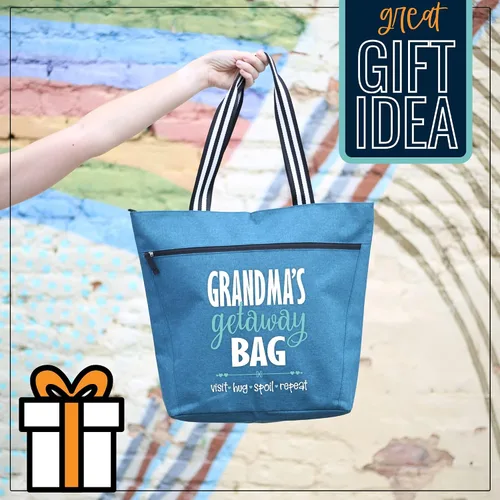 Miniatura 72 de Brooke & Jess Designs Bolso de mano para la abuela – Bolso de lona resistente con cremallera y bolsillo interior para la abuela para uso diario