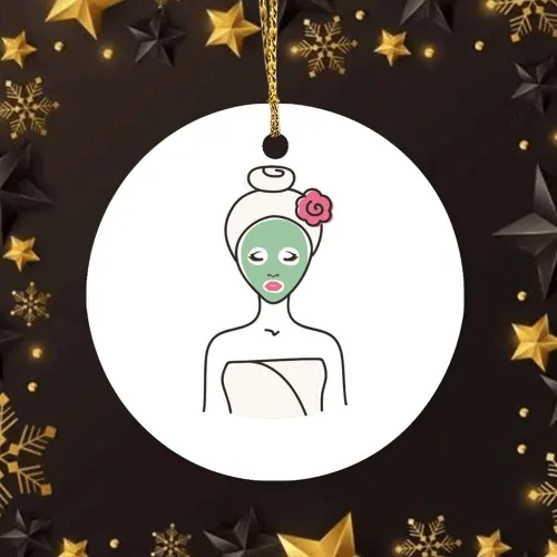 Miniatura 6 de Adornos de Navidad personalizados Spa Facial Mujer Adorno de cerámica Decoración del hogar Adornos colgantes Fiesta de Navidad Festival Tradicional