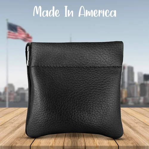 Miniatura 3 de Monedero clásico a presión, de cuero, para hombre de Nabobb, negro