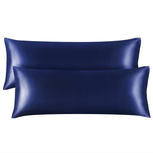 Miniatura 145 de Bedelite Funda de almohada de satén para el cuerpo, súper suave y refrescante, para el cabello y la piel, transpirable, sedosa y larga, 20 x 54 Rosa