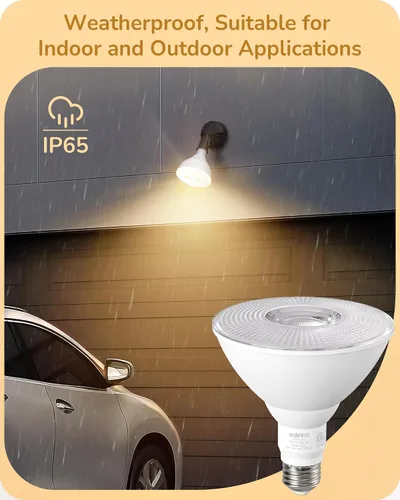 Miniatura 4 de EDISHINE PAR38 Bombillas LED de inundación para exteriores, paquete de 2 unidades, equivalente a 120 W, regulable, impermeable, bombilla LED