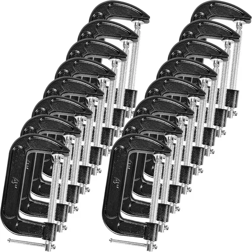 Miniatura 11 de 8 Pcs C Clamp 1 Inch Heavy Duty Steel C Clamp Set Cast Iron Frame Sliding T-Handle More Stability Massive Clamps for Woodworking, Welding, Building