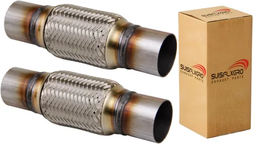 Miniatura 11 de Tubo Flexible de Escape SUISFLXGRO Tipo Universal 100% Acero Inoxidable Para Vehículos Pesados y Coches (1 Pieza, 1.75X6X10)