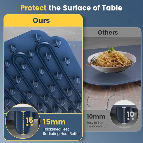 Miniatura 4 de Tapete de calentamiento para alimentos, calentador de alimentos con temperatura ajustable de 4 niveles, calefacción de superficie completa