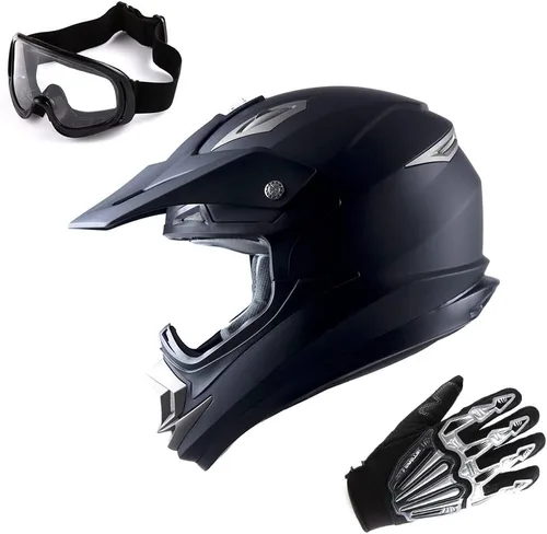 Miniatura 20 de 1Storm Casco de motocross para adultos, todoterreno, MX, BMX, ATV, motocross, mecánico, HGXP14B, fibra de carbono, negro, HGXP14B