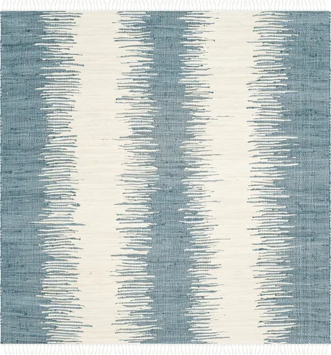 Miniatura 13 de Alfombra de algodón tejido a mano, color azul. Colección Montauk MTK751A, de Safavieh, Algodón, Azul
