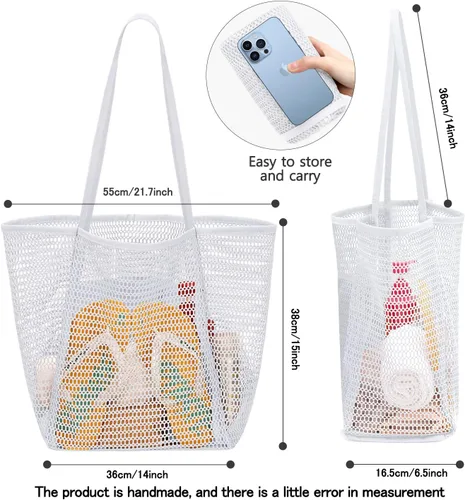 Miniatura 7 de hatisan Bolsa de playa de malla, bolsas de playa mejoradas para mujer, bolsa de malla, bolsa hobo, accesorios de playa