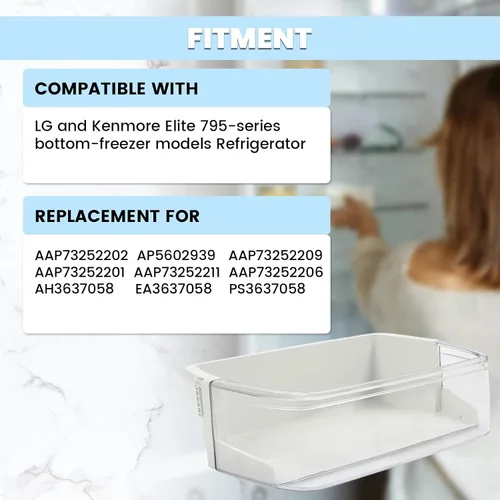 Miniatura 2 de HECASA AAP73252202 AP5602939 Estante para puerta de refrigerador compatible con LG Kenmore Elite Refrigerador Door Bin AH3637058 PS3637058 AP5602939