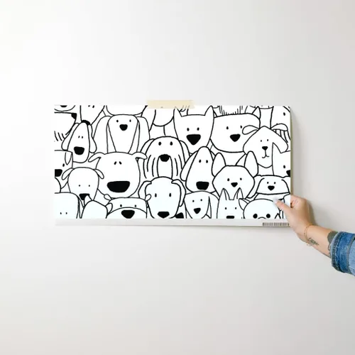 Miniatura 7 de Papel tapiz para despegar y pegar, diseño de garabatos de perro, negro, blanco, rescate, cachorro, amante de las mascotas, papel tapiz extraíble