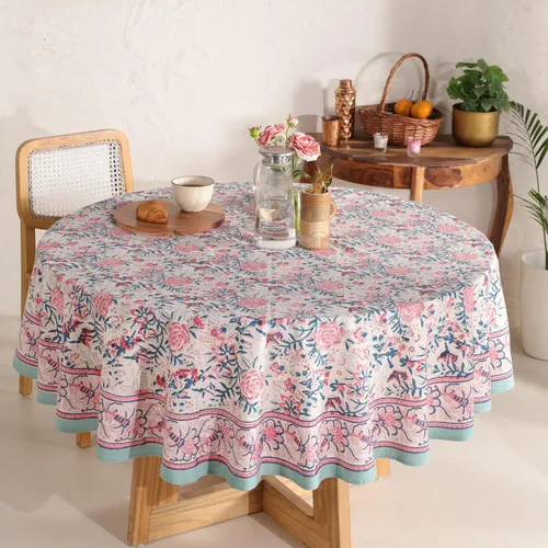 Miniatura 2 de Funda de mesa impresa a mano con diseño exquisito, tela de algodón premium, perfecta para comedor y decoración, mantel de mesa