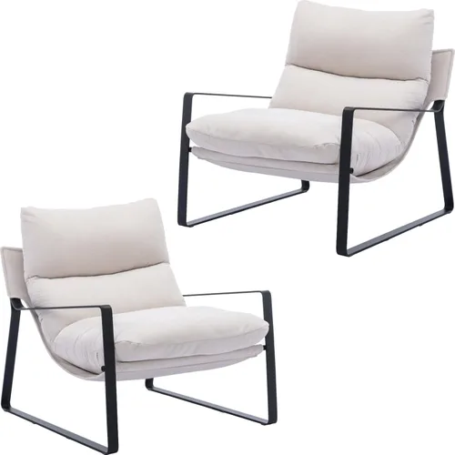 Miniatura 16 de Ya-Home Silla de Acento Mid-Century, Silla Lateral Cómoda con Reposabrazos de Tela Chenille, Silla de Ocio Tapizada con Marco de Metal Negro