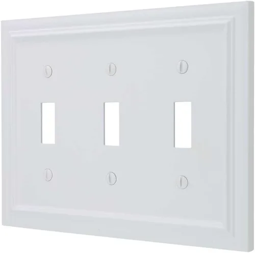 Miniatura 7 de Amerelle 94BW Continental - Placa de pared, 1 en blanco, metal fundido, blanco, 1 paquete
