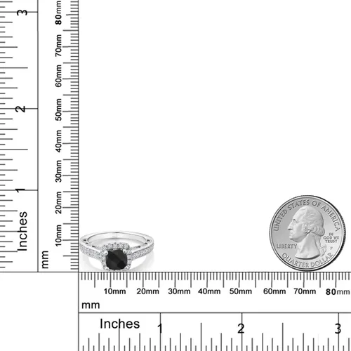Miniatura 24 de Gem Stone King Anillo de compromiso de plata de ley 925 de 0.236 in con piedra natal y zafiro blanco creado con acento Anillo de compromiso