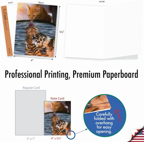 Miniatura 6 de The Best Card Company Juego de 20 tarjetas de notas en blanco surtidas de 4 x 5.12 pulgadas con sobres para hombres, mujeres (diseños de 10 x 2)