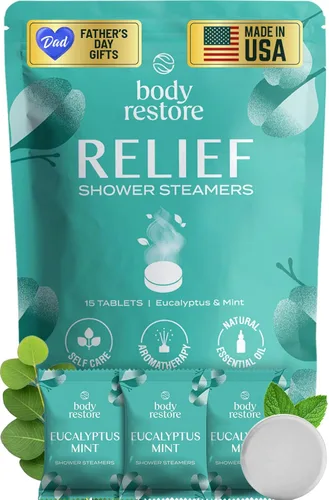 BodyRestore - 15 vaporizadores de ducha para aromaterapia, relajación, alivio del estés y cuidado personal, bombas para baño y ducha aroma a