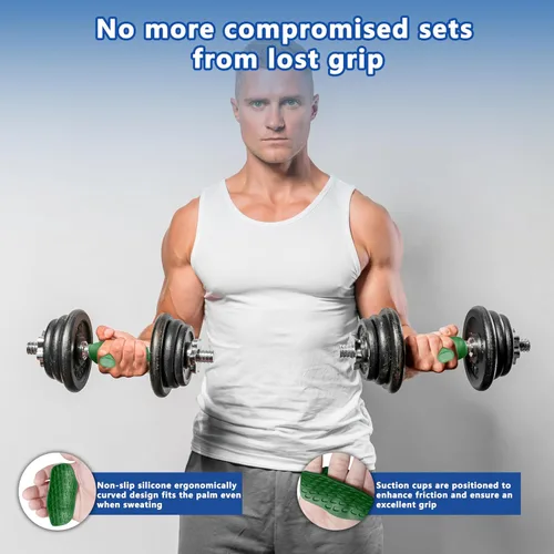 Miniatura 7 de Agarres de silicona para levantamiento de pesas, guantes de entrenamiento alternativos para hombres, agarre antideslizante para entrenamiento