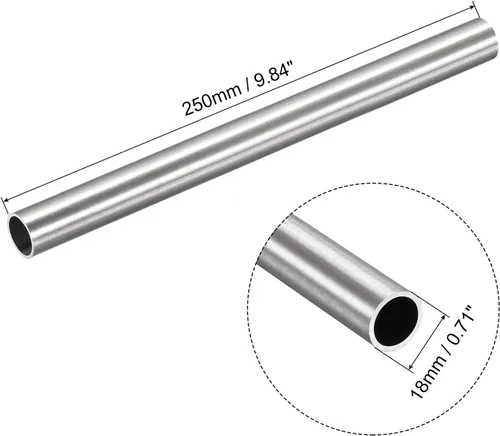 Miniatura 85 de uxcell Tubo de acero inoxidable 304, diámetro exterior de 34 mm x 1,5 mm de espesor de pared, 300 mm de longitud de tubería metálica para maquinaria