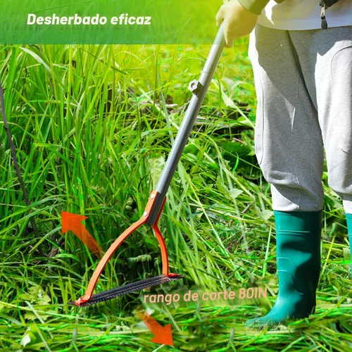 Miniatura 8 de Walensee Cortador de malezas y hierba con cuchilla dentada de doble filo, desmalezadora manual con mango de acero de 30 pulgadas, herramienta