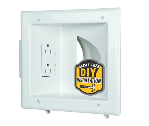 Miniatura 12 de DATA COMM Electronics 45-0231-WH - Caja de salida de medios empotrable USB, gestión de cables en la pared, receptáculo dúplex, puertos USB dobles